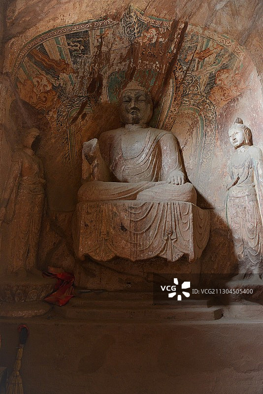 宁夏须弥山石窟佛造像图片素材