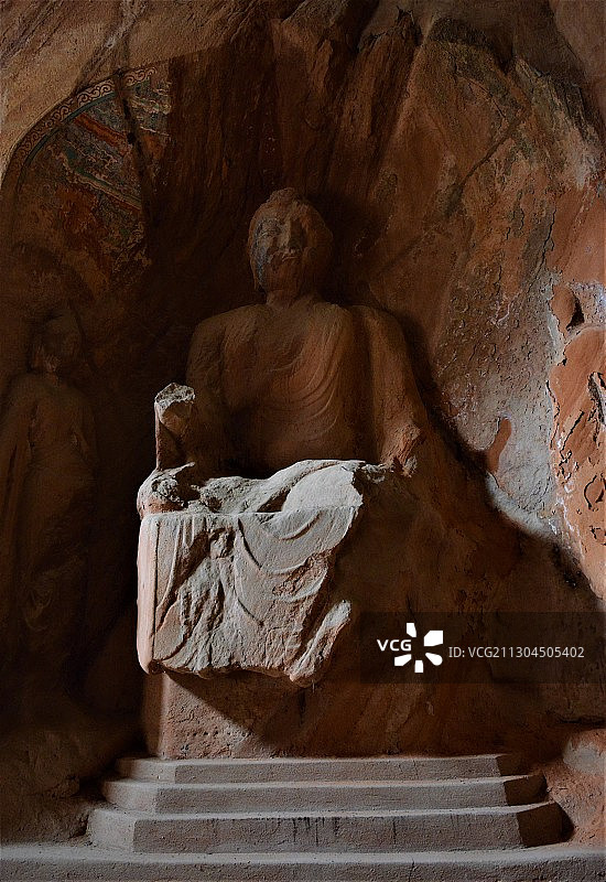 宁夏须弥山石窟佛造像图片素材