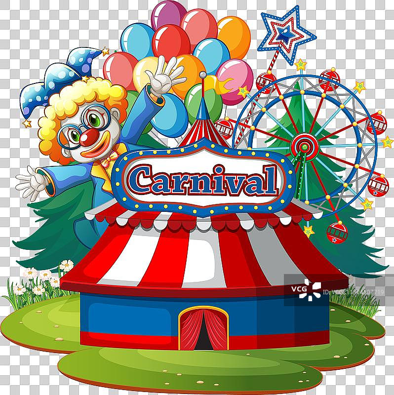 公园马戏团小丑场景图片素材