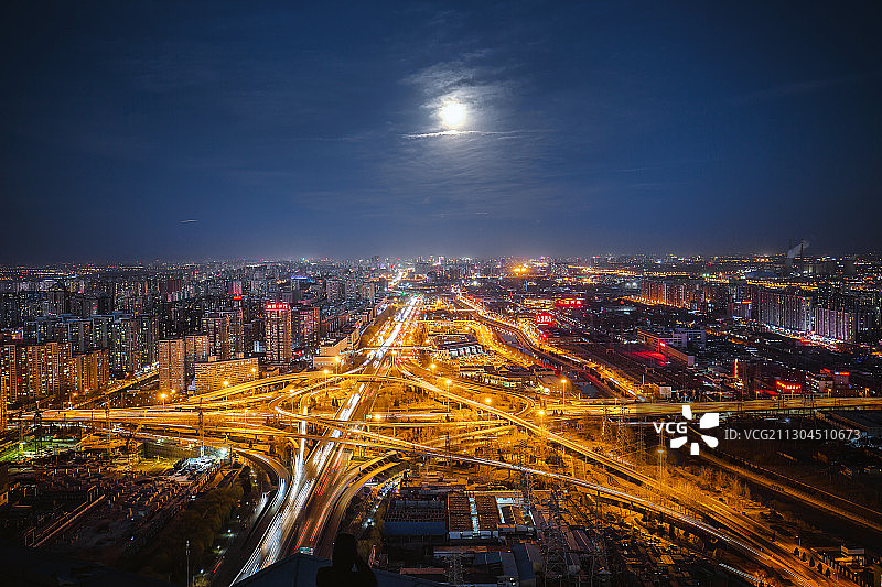 北京四惠桥夜景图片素材