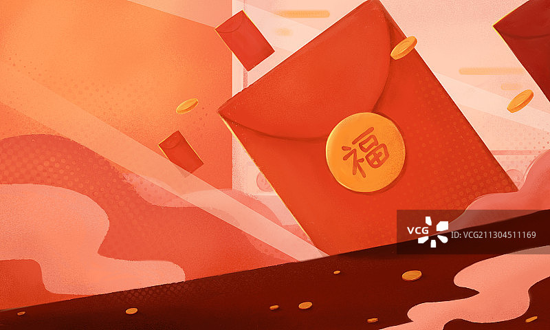 红包-扁平插画图片素材