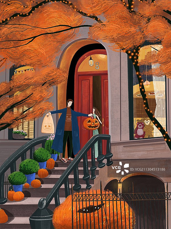 南瓜色的万圣节图片素材