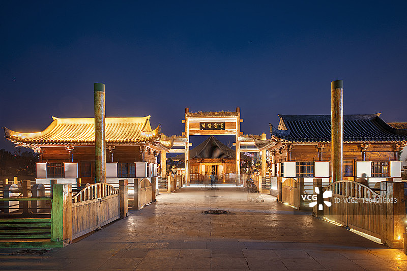 隋唐古镇夜色图片素材