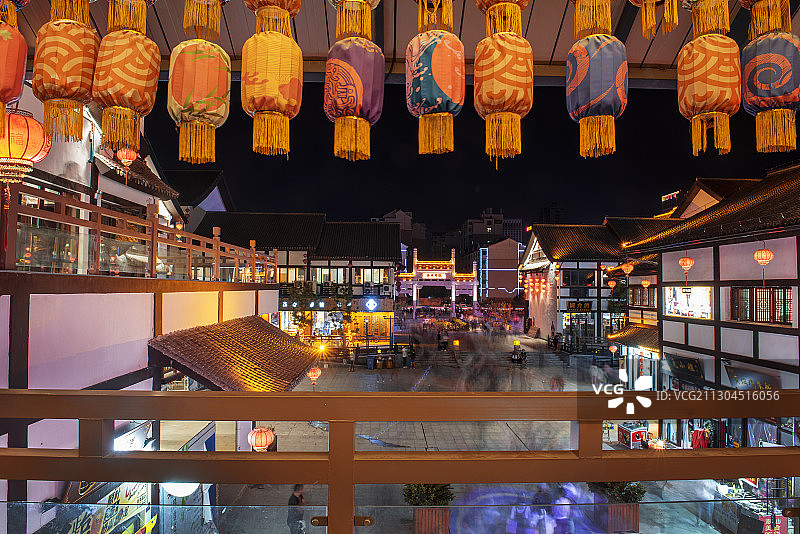 古镇夜景图片素材