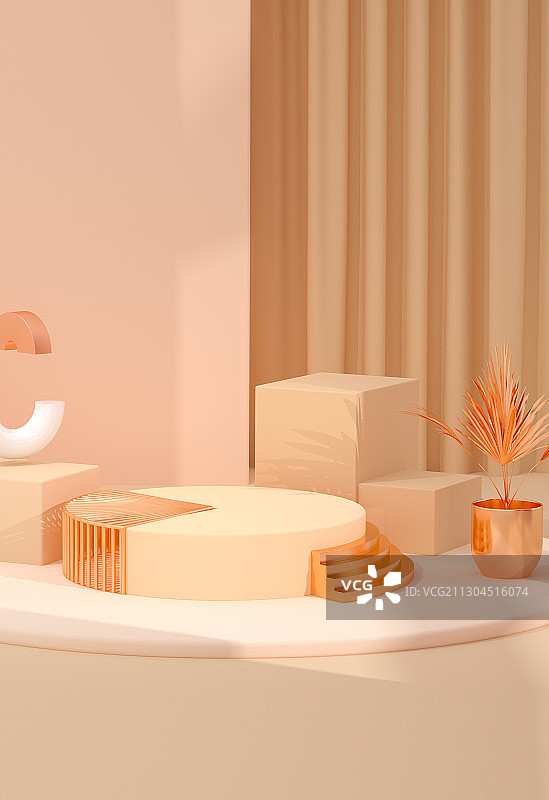 3D渲染模拟场景产品展台创意图图片素材