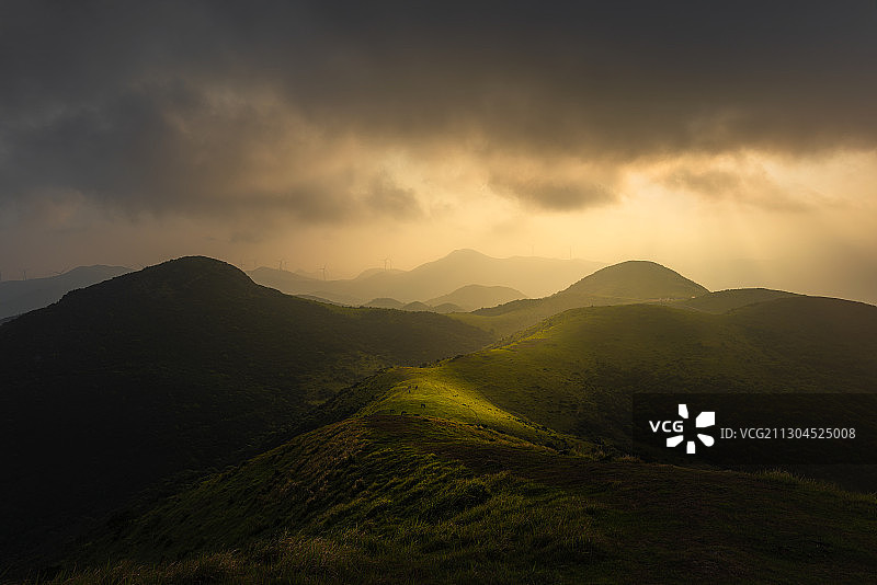 大姆山草场日落图片素材