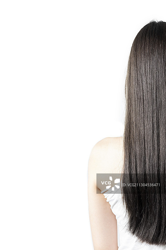 東方美女平滑柔順的秀髮特寫图片素材