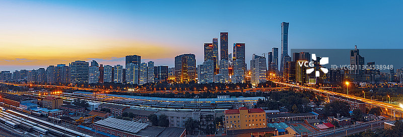 北京CBD城市建筑夜景图片素材