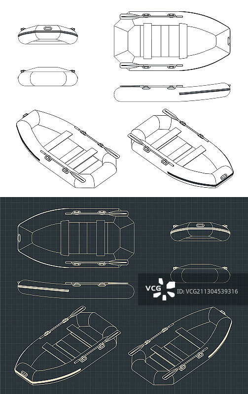 橡皮艇手绘图片素材