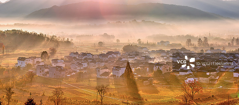 芦村晨曦图片素材