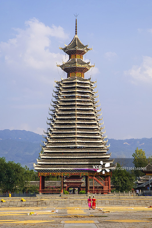 贵州侗寨鼓楼图片素材