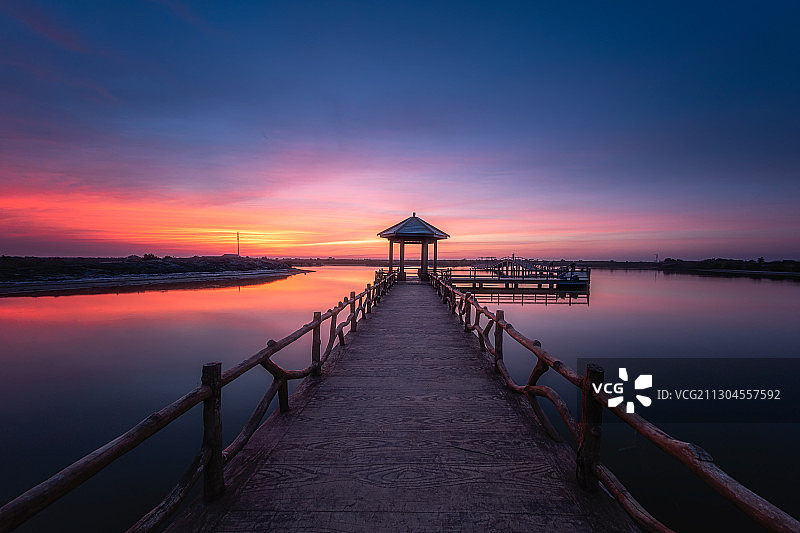 黄河口晚霞图片素材
