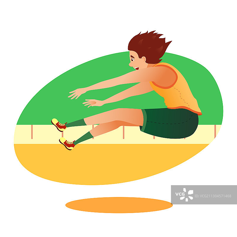 卡通风格田径跳远运动员角色图片素材