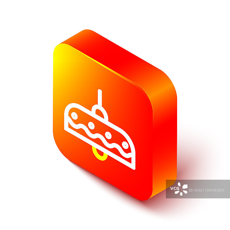 白色背景上的2.5D线条吊灯图标图片素材