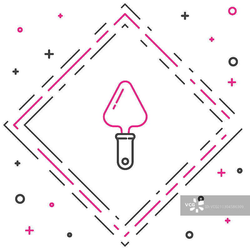 白色背景上的线条泥刀图标图片素材