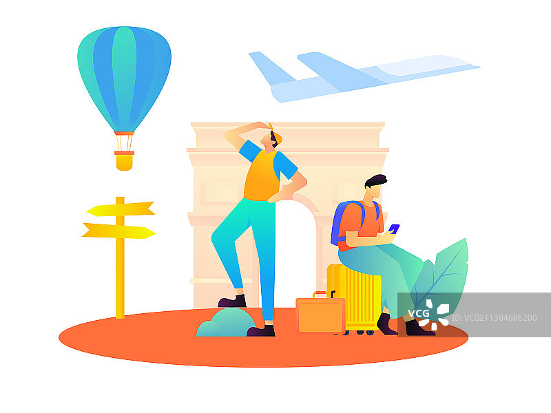 节假日旅游出行人物互联网背景矢量插画图片素材