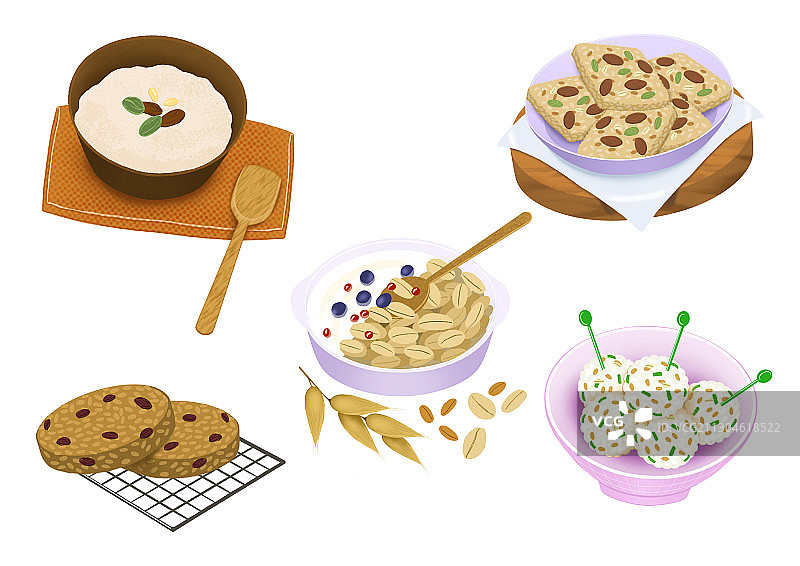 健康新鲜食品概念插画002图片素材