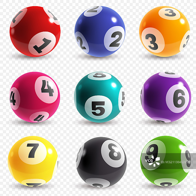 带有数字的彩票球乐透游戏球图片素材
