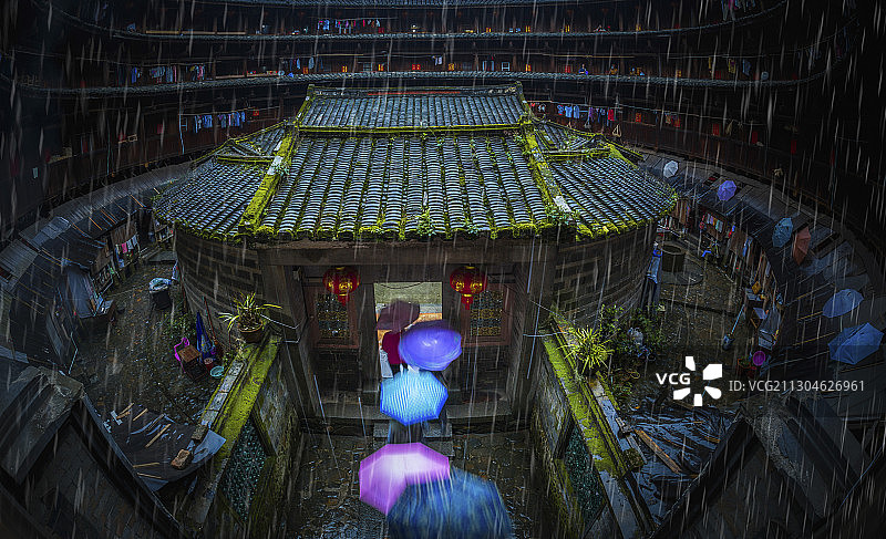 土楼人家图片素材