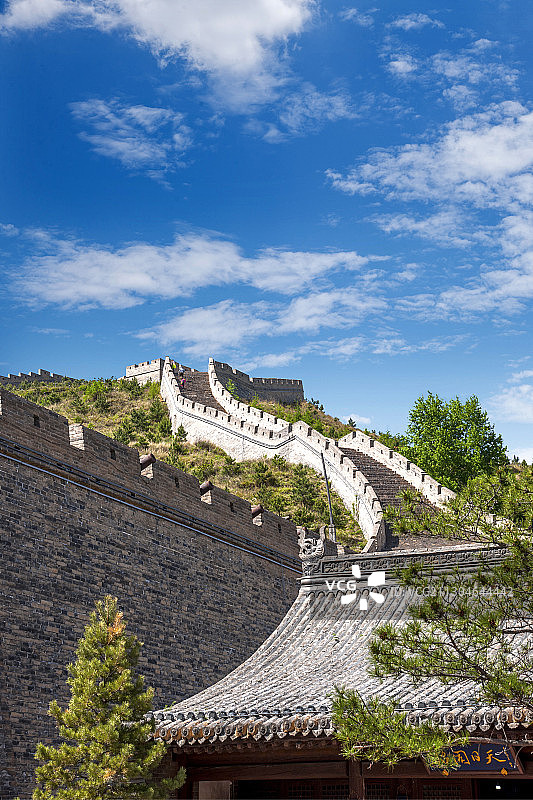 山西忻州市代县雁门关山间里的长城图片素材