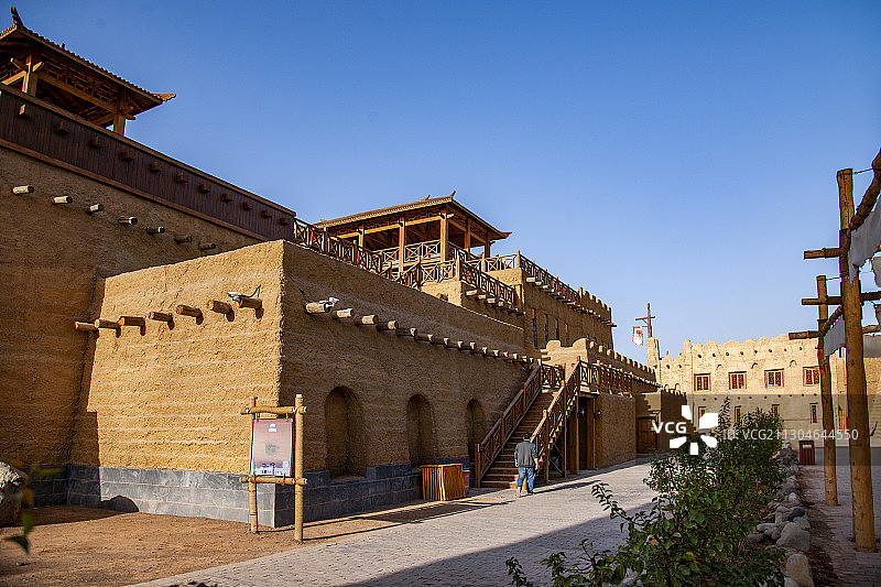 新疆吐鲁番交河驿坎儿井源景区驿站庭院图片素材