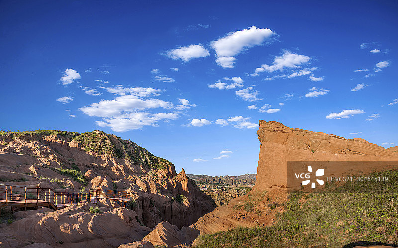 陕西靖边波浪谷景区红沙峁大峡谷图片素材