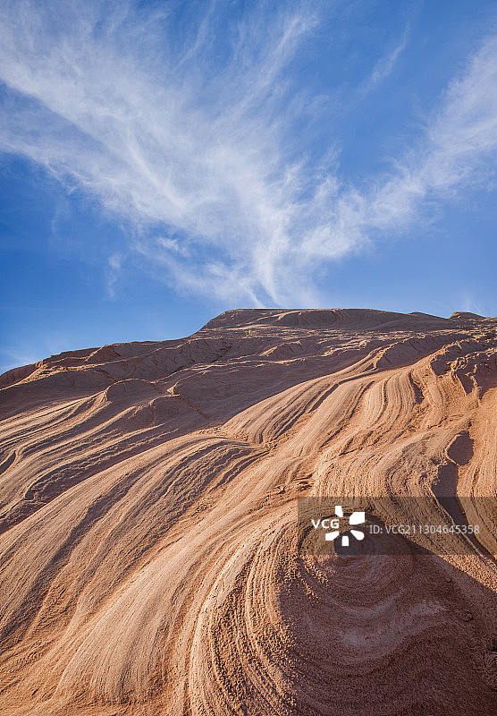 陕西靖边丹霞地貌景区波浪谷图片素材