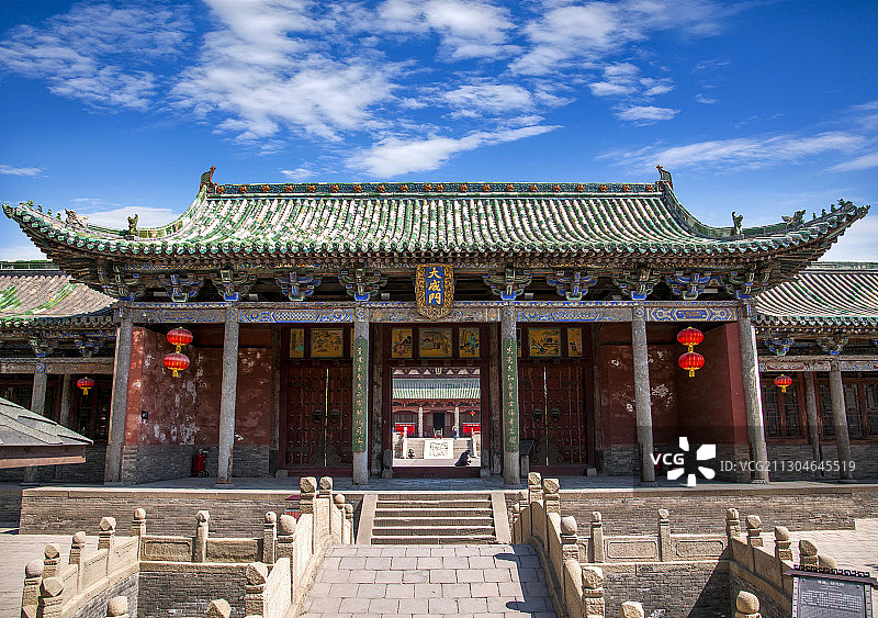 山西省晋中市榆次老城文庙大成门、泮池与状元桥图片素材