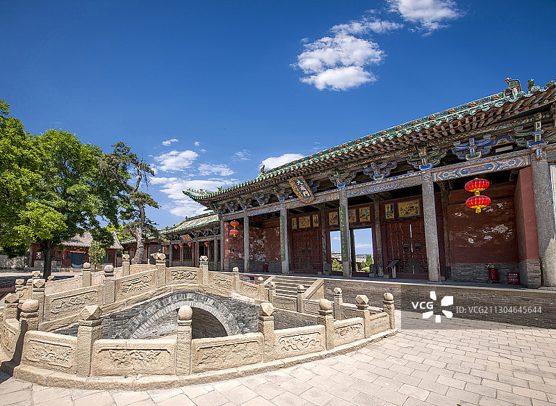 山西省晋中市榆次老城文庙大成门、泮池与状元桥图片素材