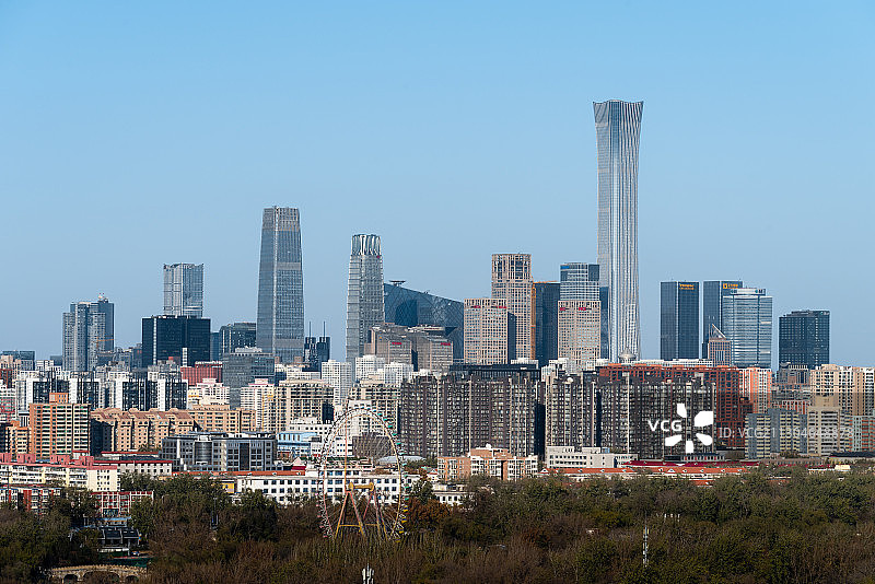 北京现代建筑群，国贸繁华地段。图片素材