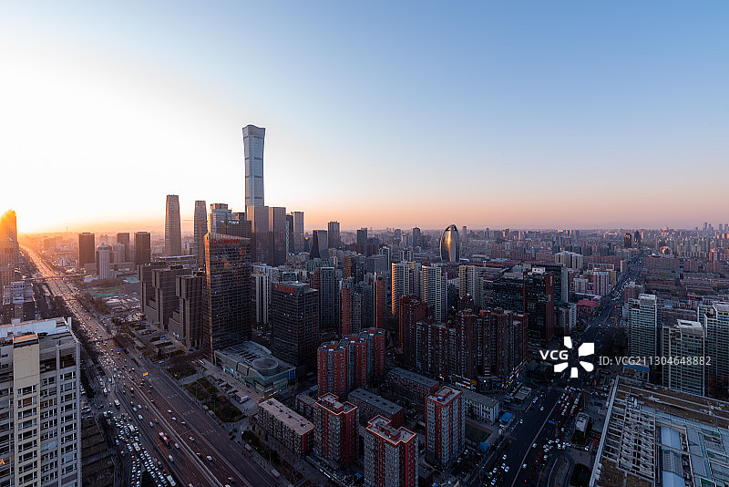 北京现代建筑群，国贸繁华地段。图片素材