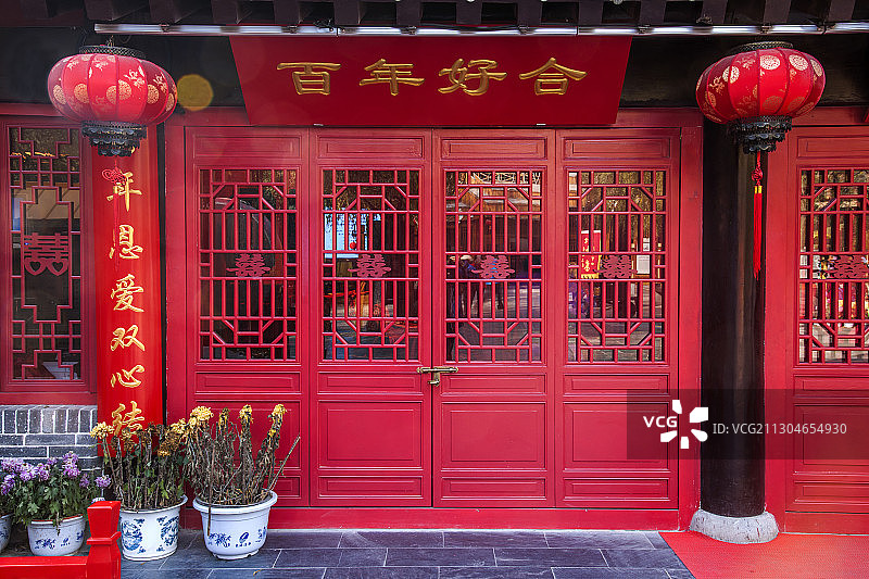 河南开封清明上河园王员外招婿婚姻民俗一条街图片素材