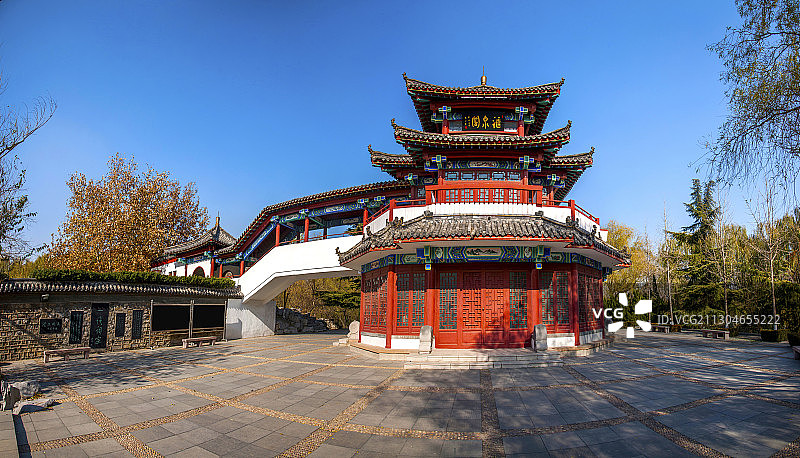 山东济南章丘百脉泉汇泉阁图片素材