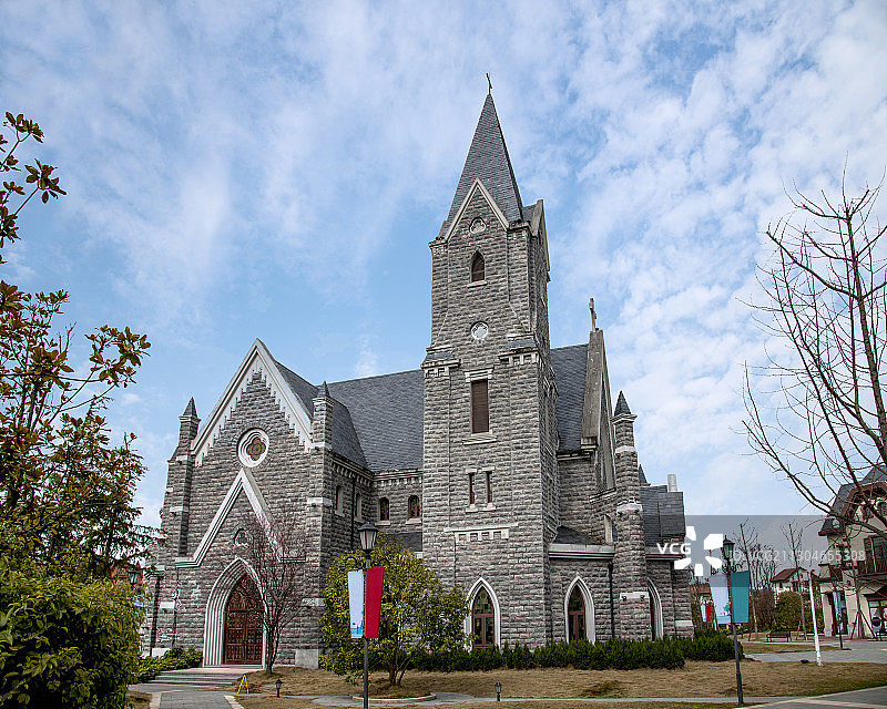 重庆南川大观黎香湖教堂图片素材