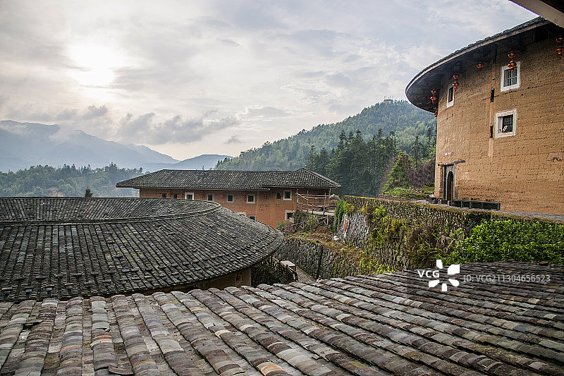 福建漳州南靖最奇特的土楼——田螺坑土楼群图片素材