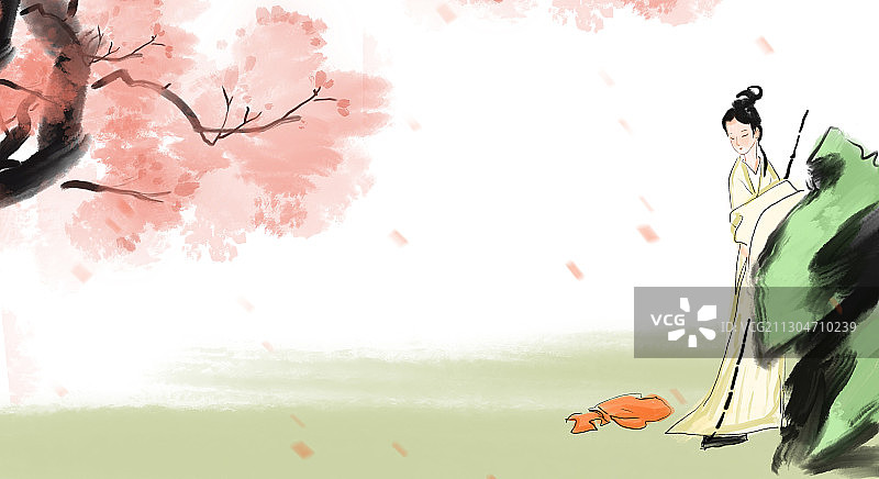 中国风著名诗人插画红楼梦图片素材