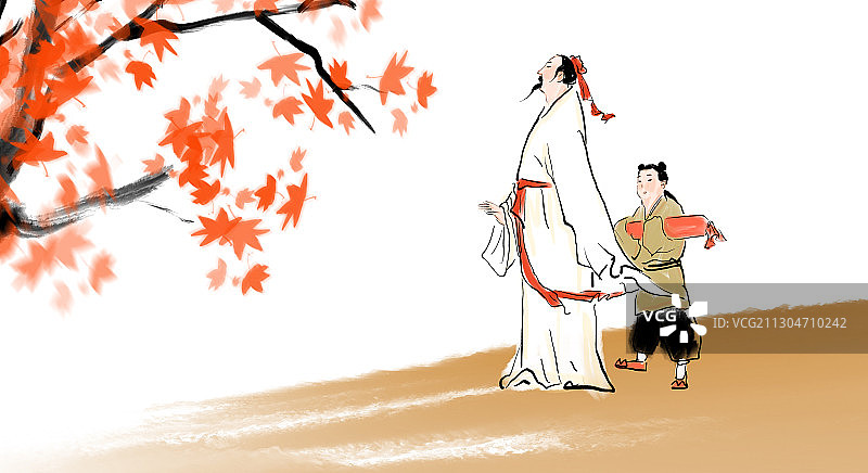 中国风著名诗人插画红楼梦图片素材