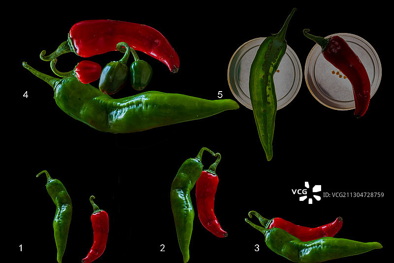 两个辣椒的生命历程图片素材