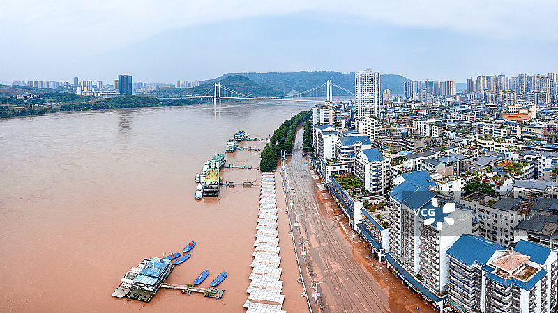 长江洪峰通过重庆江津段图片素材
