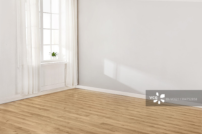 带窗户无人无家具的空房间图片素材