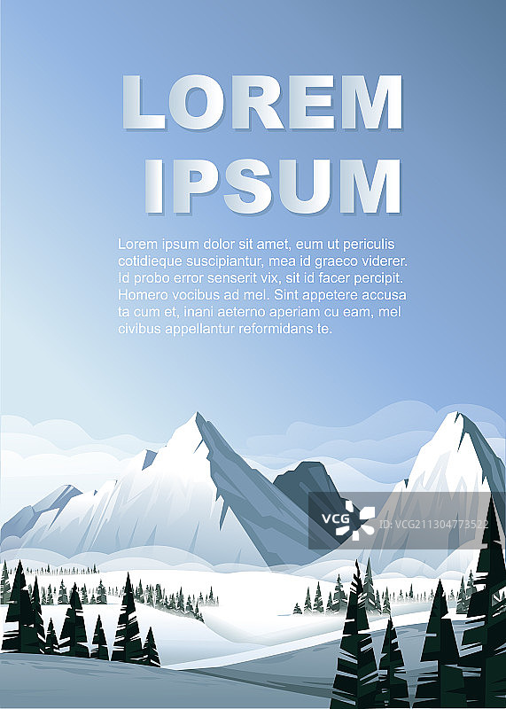 冬季的常绿高山图片素材