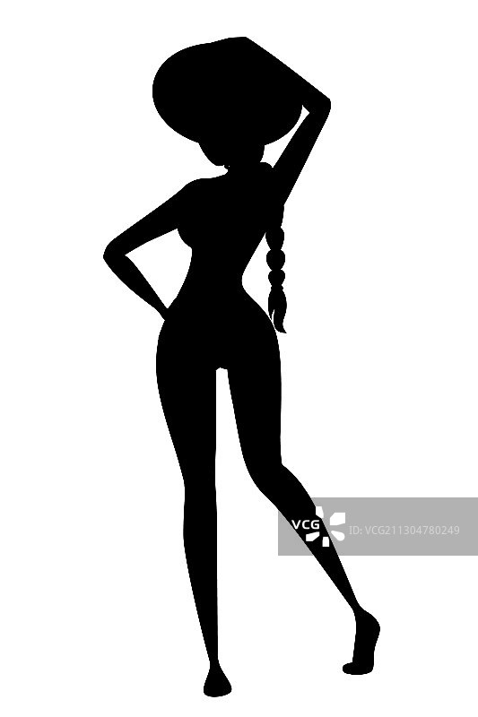 黑色剪影美丽苗条的女人图片素材