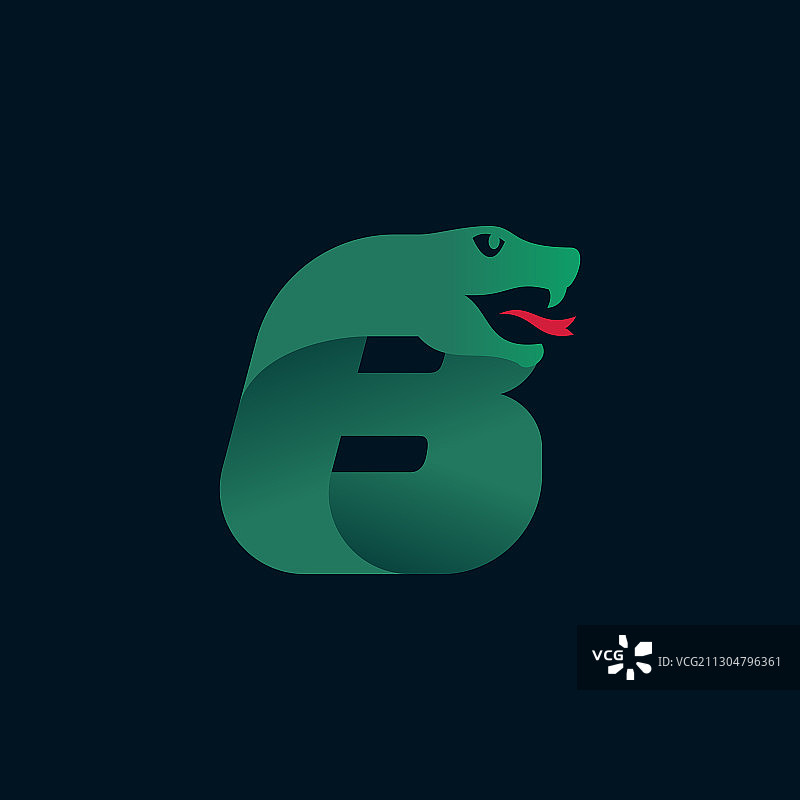 字母B蛇头剪影logo图片素材