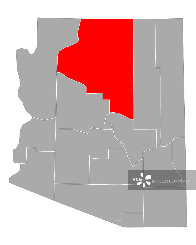 亚利桑那州科科尼诺地图图片素材