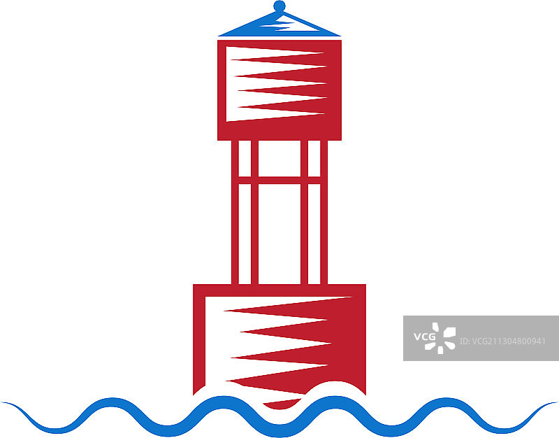 波浪上的浮标简约设计模板图片素材