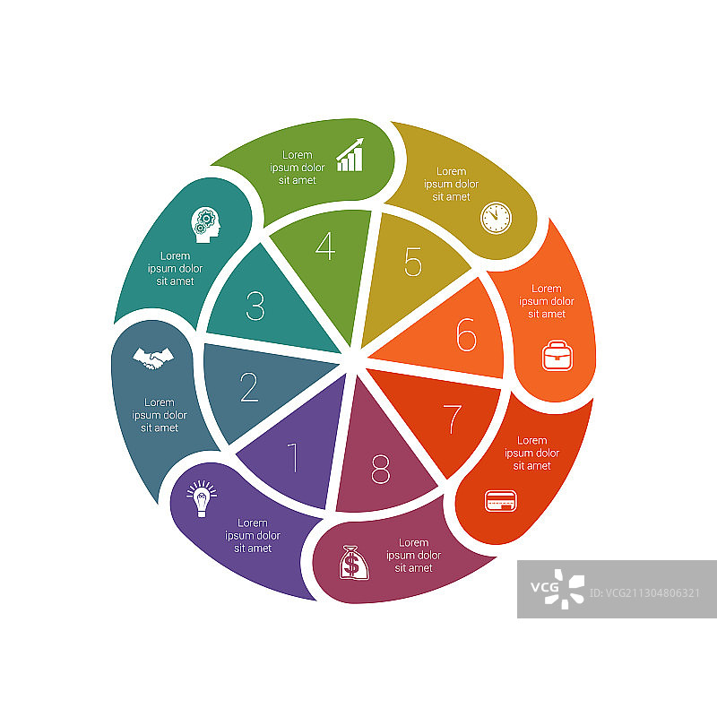 信息图圆形循环流程模板8图片素材