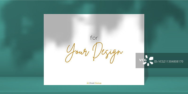 带有阴影的A4纸张样机场景图片素材