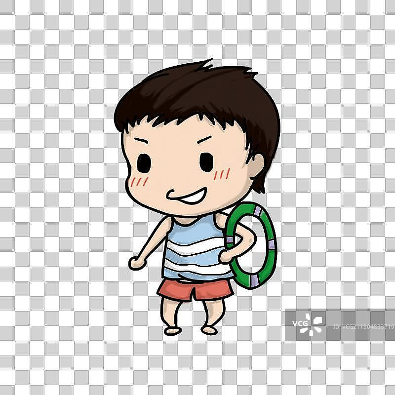 泳圈男孩图片素材