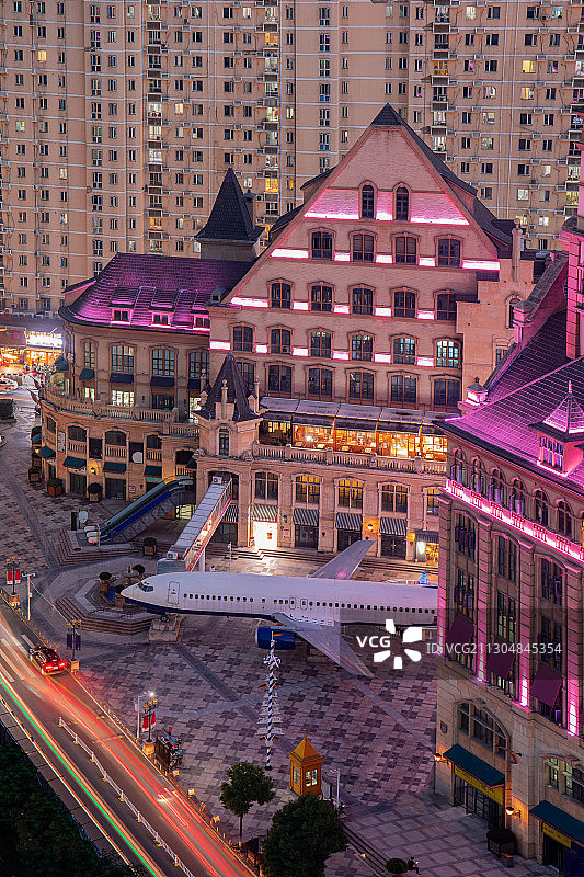 武汉光谷意大利风情街飞机餐厅图片素材