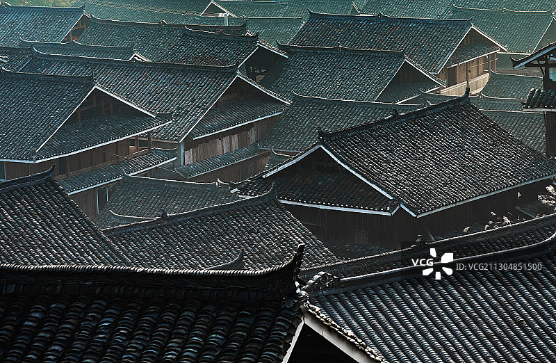 广西三江侗族民居图片素材